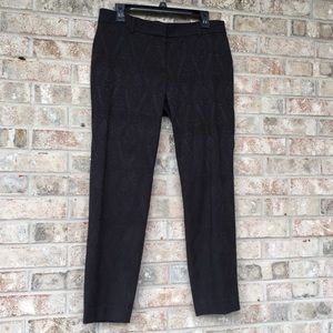 🎄Ann Taylor Black Brocade Paisley Ankle Pants